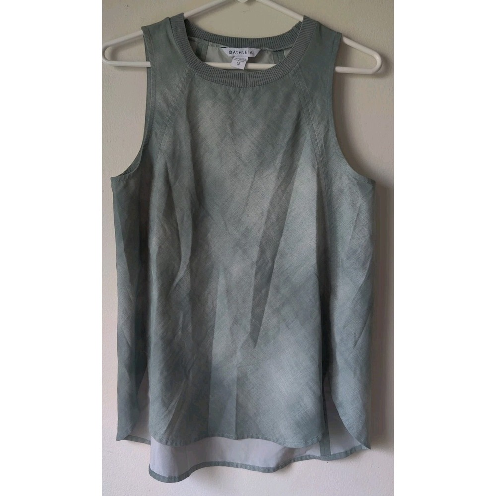 Athleta Women's‎ Sleeveless Crew Neck Olive Green Zephyr Tank Top Size XS